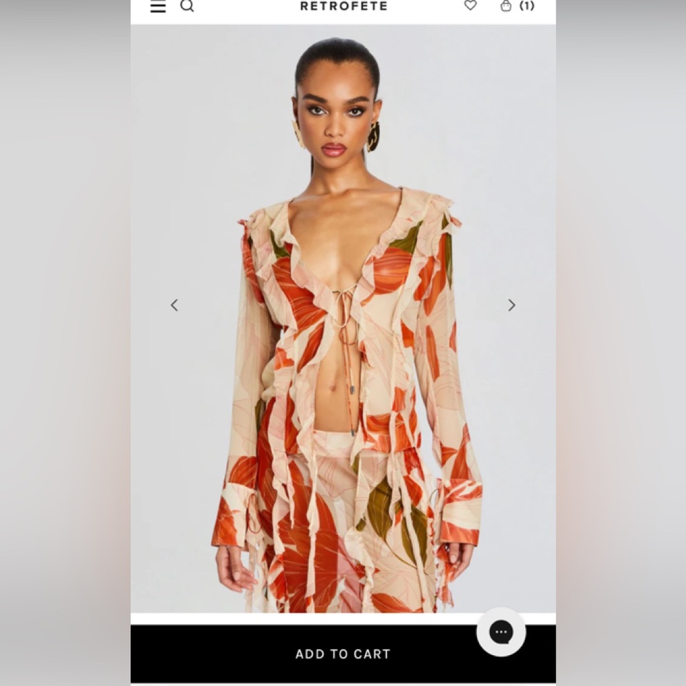 Retrofete SHAE SILK CHIFFON TOP